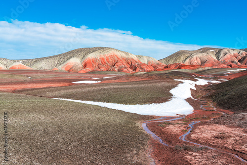 Amazing beautiful red mountains landscape
