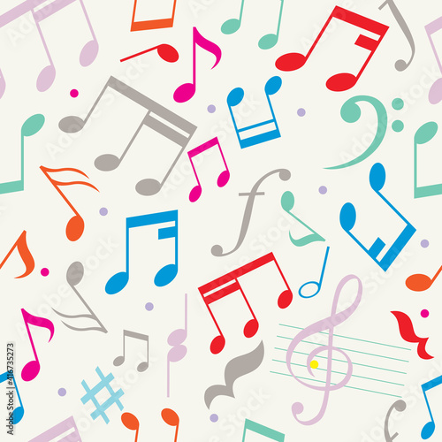 Seamless pattern of note music, vector illustration