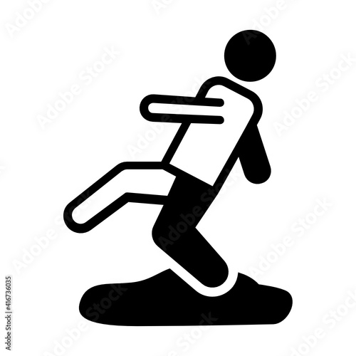 Slippery Floor Concept, Rainy Equipment Vector Glyph Icon Design, Wet season Symbol on white background, rainfall weather Sign,