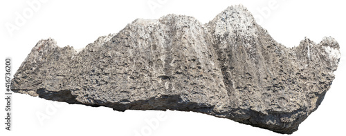 Big stone isolated on white background with clipping path, Big granite rock stone.