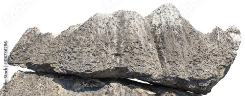 Big stone isolated on white background with clipping path, Big granite rock stone.