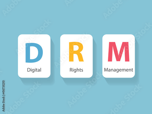 DRM Digital Rights Management concept - vector illustration