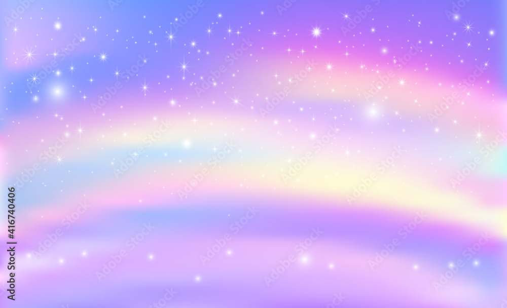 Fantasy background of rainbow magic sky in sparkling stars. Fantasy background of rainbow magic sky in sparkling stars.