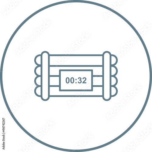 Unique Time Bomb Vector Line Icon