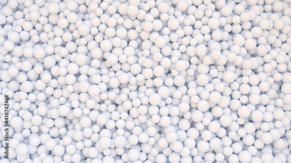 Abstract digital background with heap of white tiny balls Abstract digital background with heap of white tiny balls