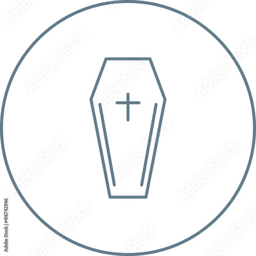 Unique Coffin Line Vector Icon