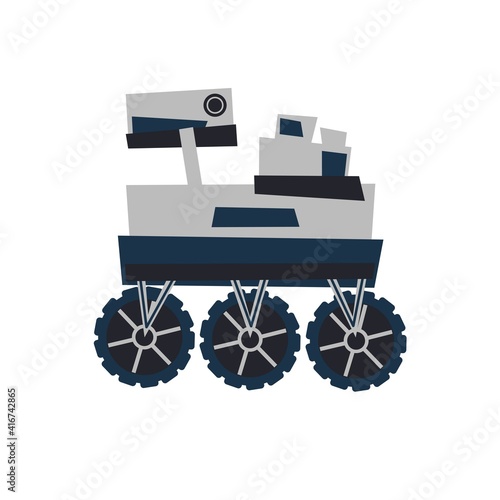 Mars rover to explore Mars. abstract isolated flat vector