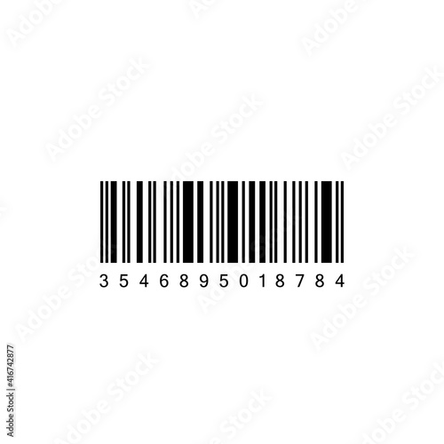 Realistic Barcode icon isolated. Bar code vector icon. Vector illustration