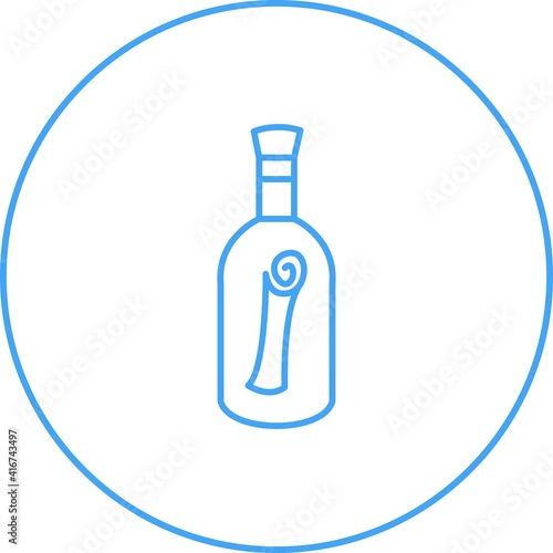 Unique Scroll In bottle Line Vector Icon