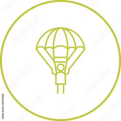 Unique Parachuter Vector Line Icon