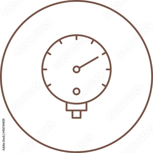 Unique Pressure Gauge Line Vector Icon