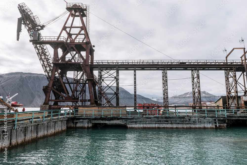 Harbour facilities in the Ghost Town of Pyramiden, Svalbard Harbour facilities in the Ghost Town of Pyramiden, Svalbard