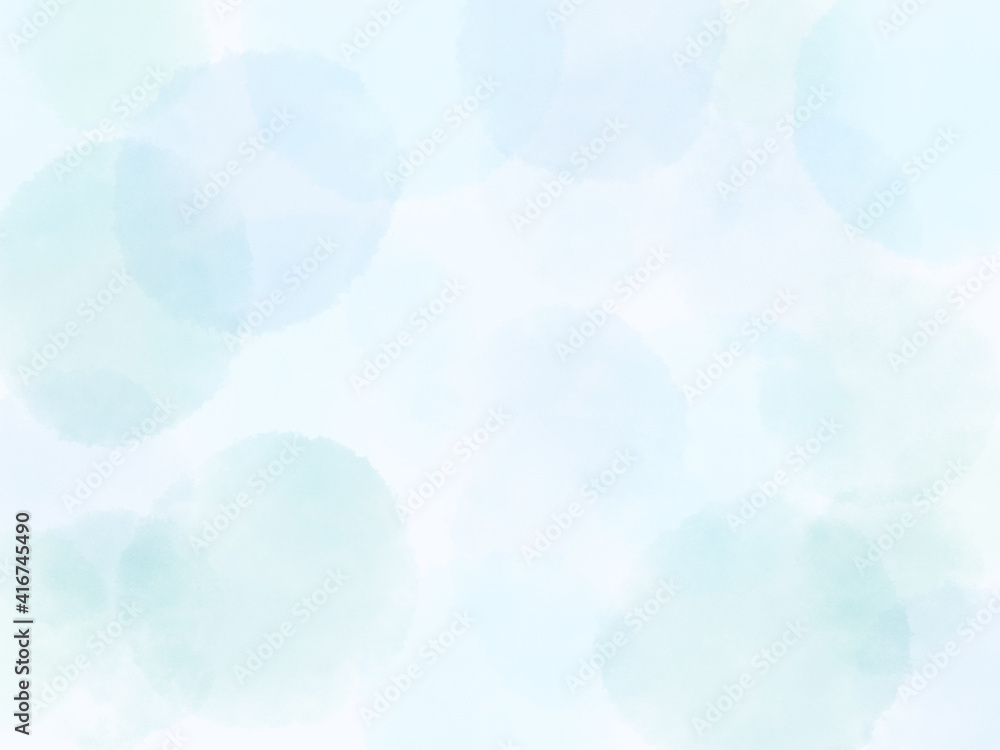 薄い青緑の水彩画の壁紙 水玉の背景 優しい涼しげなイメージ Stock Illustration Adobe Stock