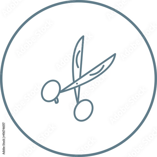 Unique Scissors line vector icon