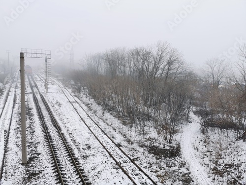 railway in winter