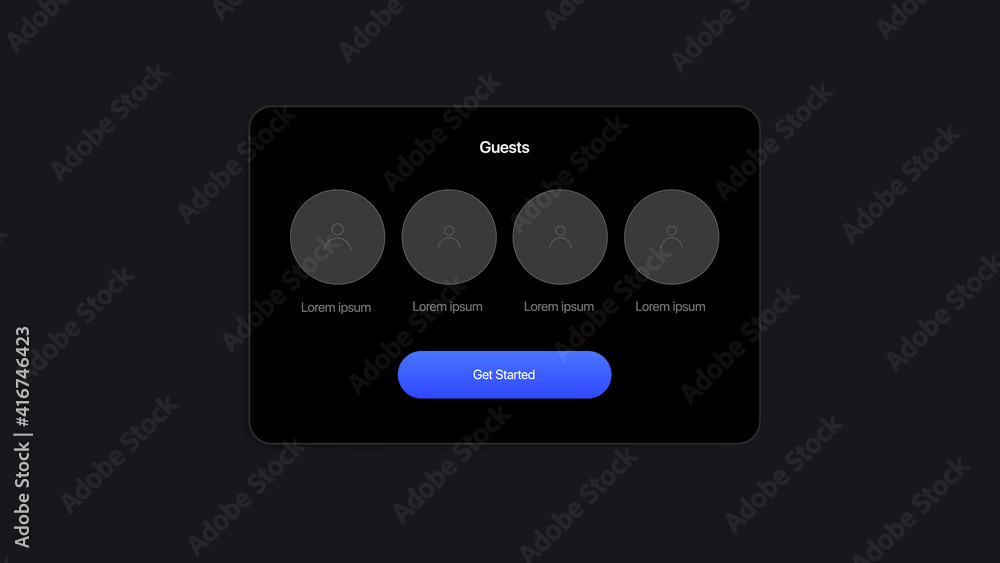Guest List Panel UI Interface Concept. Vector illustration Guest List Panel UI Interface Concept. Vector illustration