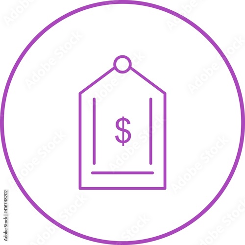 Unique Dollar Tag Line Vector Icon