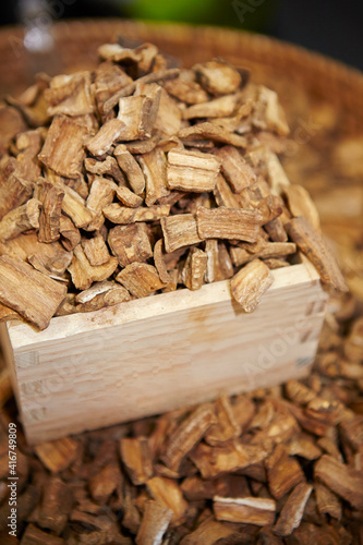 Various grain herbal medicinal herbs in the traditional market