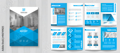 Corporate Annual Report with a cover. Brochure, Folder, Presentation, Leaflet. A4 format.