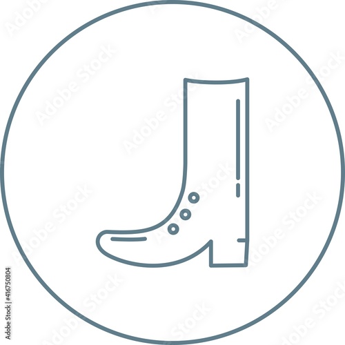 Unique Cowboy Boot Line Vector Icon