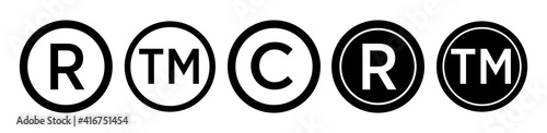 Registered trademark logo icon. Copyright mark symbol icon eps 10