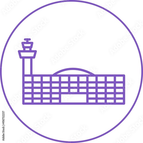 Unique Airport Building Line Vector Icon