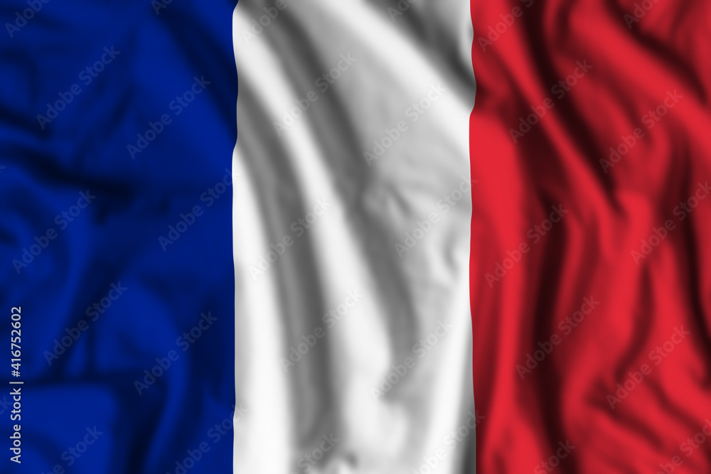 France flag realistic waving