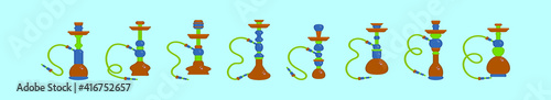 set of nargile cartoon icon design template with various models. vector illustration isolated on blue background