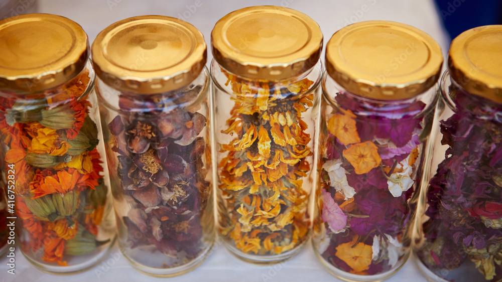 Various dried flower tea leaves Various dried flower tea leaves