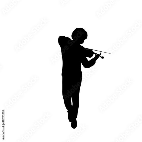 Silhouette boy guy music plays violin