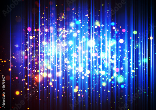  ネオンカラーキラキラ抽象背景。光背景素材。