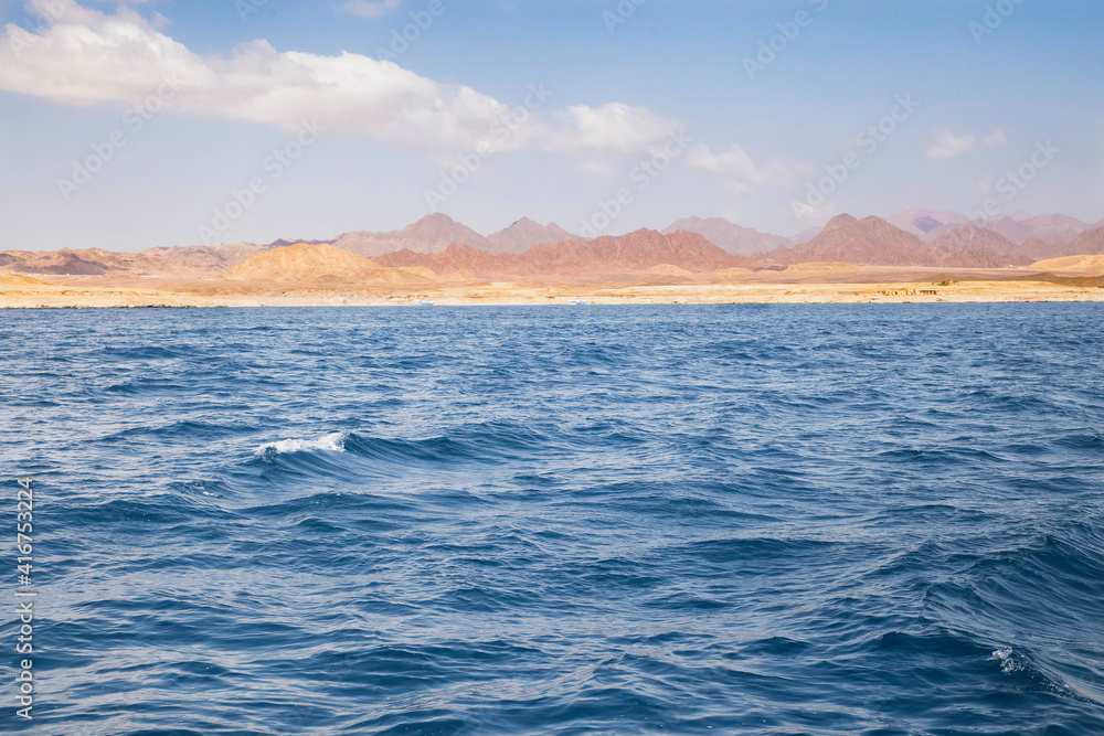 beautiful blue waters of the red sea in Africa
