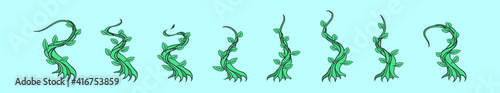 set of beanstalks cartoon icon design template with various models. vector illustration isolated on blue background