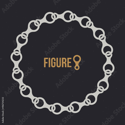 Vector circle created by climbing figure eighths. Dark background.