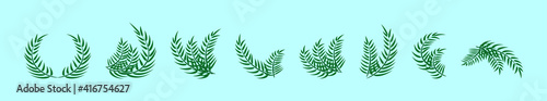 set of palm sunday leaves cartoon icon design template with various models. vector illustration isolated on blue background