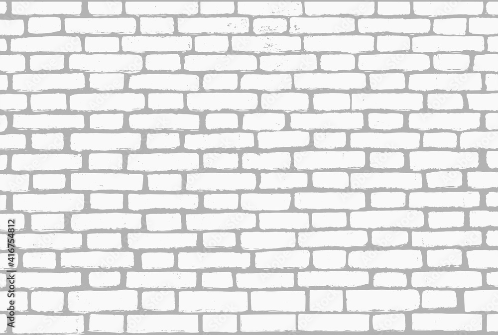 Fototapeta premium White painted brick wall vector background
