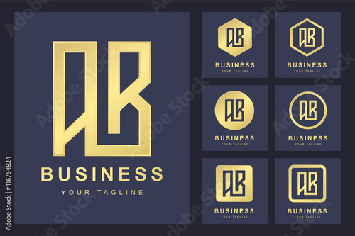 Letter AB logo template with several version