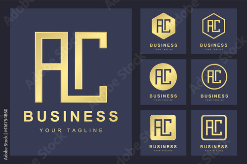 Letter AC logo template with several version