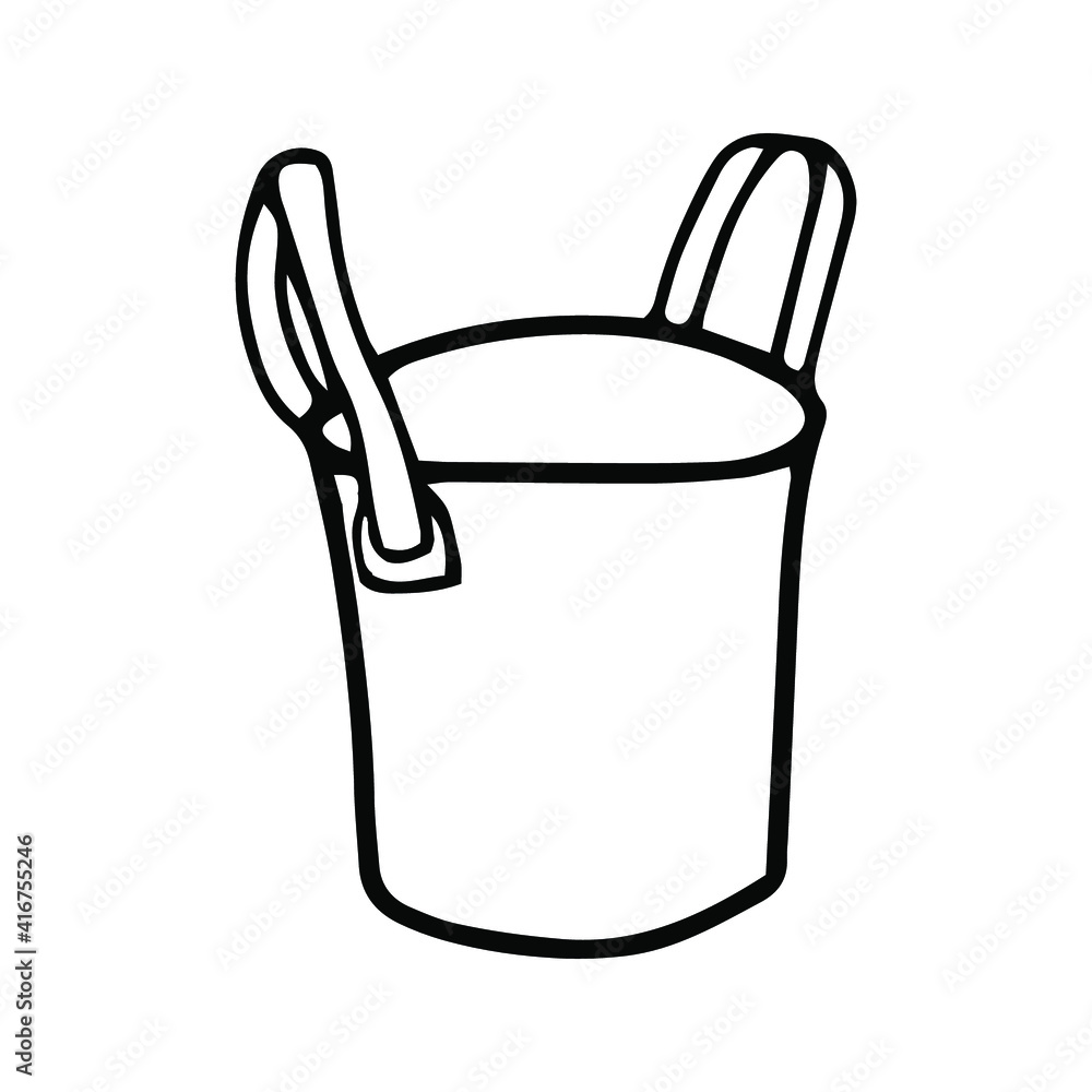 Bucket with two handles. Garden tools. Vector element for the design. Bucket with two handles. Garden tools. Vector element for the design.