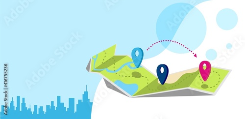 Paper map illustration