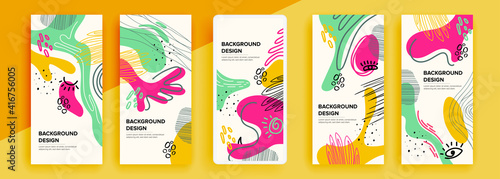 Trendy editable template for social networks stories, vector illustration. Design backgrounds for social media.