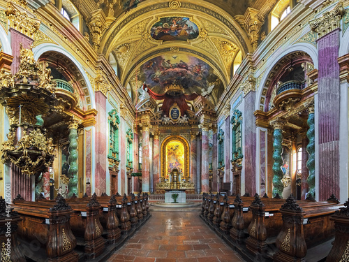 Vienna  Austria. Interior of Jesuit Church  also known as University Church. The church was built in 1623-1627. It was remodeled in 1703-1705 by the Italian architect and painter Andrea Pozzo.