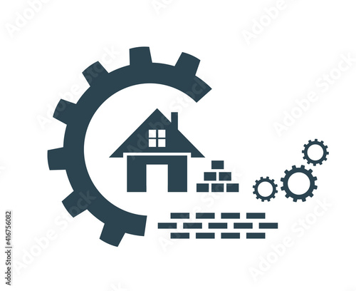 Vector illustration of the icon, the logo of the house. 