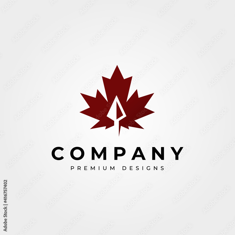 maple leaf icon logo with arrow head vector symbol illustration design maple leaf icon logo with arrow head vector symbol illustration design