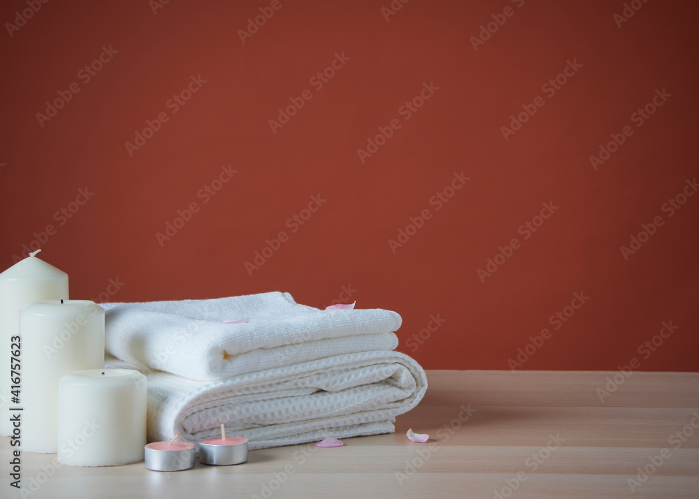 Spa composition on wooden table Spa composition on wooden table