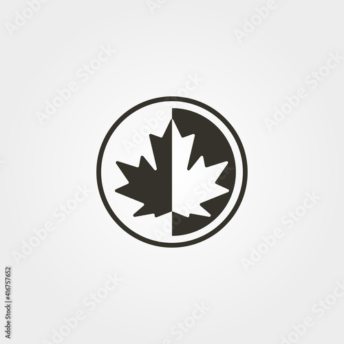 maple leaf icon logo vector canadian silhouette illustration design