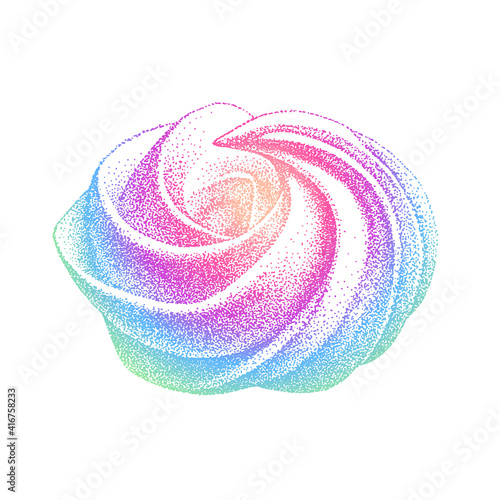 airy french meringue multicolor, marshmallow, zephyr. vector Illustration in graphic vintage retro style. sweetness, sweet cake, dessert.
