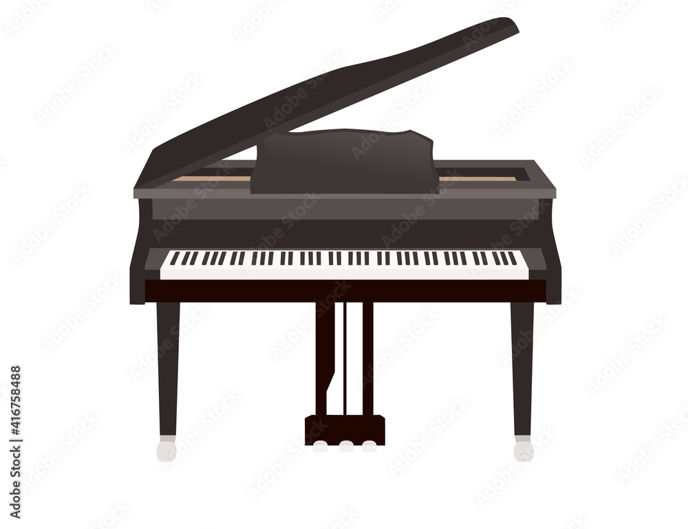 Black and white piano keys with abstract flowing flat vector illustration Black and white piano keys with abstract flowing flat vector illustration