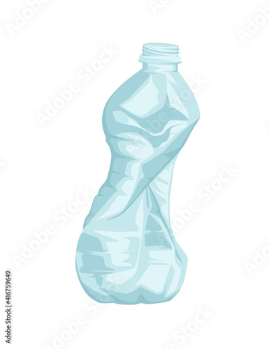 Seamless pattern of plastic water bottle waste set of different bottle garbage transparent plastic flat vector illustration on white background