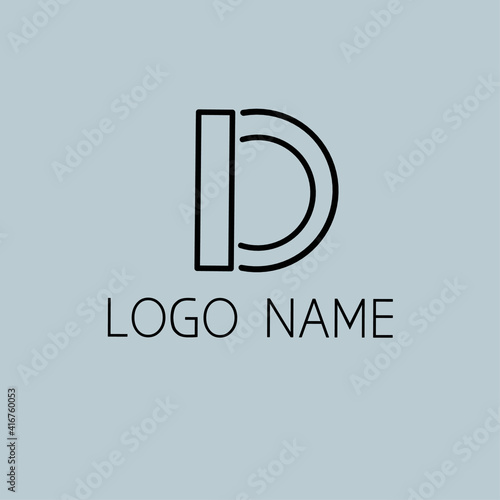 letter d logo simple with black color